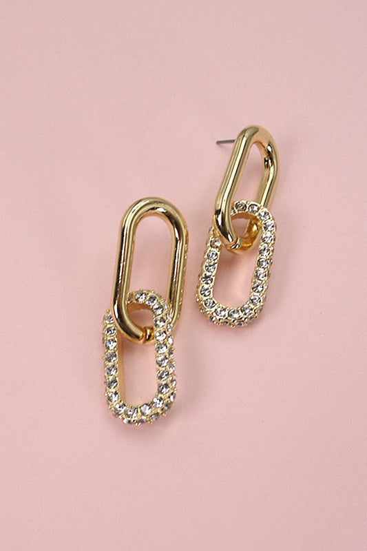 Sleek and Shine Double Link Earrings