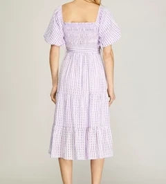 Plaid Picnic Midi Dress